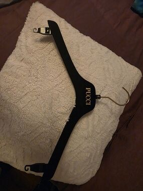 Emilio Pucci Authentic Black Velvet Hanger Gold Logo